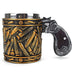 XuanAn Cool Revolver Pistol Handle Bullet Cup Beer Coffee Gun Shape Handle Mug with Ammo Bullet Round Shells Christmas Halloween Gifts, M (PJ893L) - The Beer Connoisseur® Store